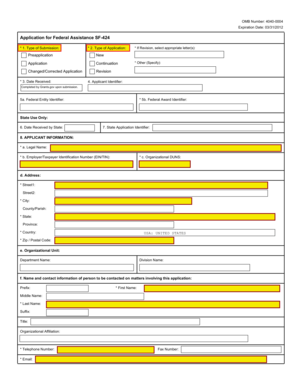 Application for Federal Assistance SF-424