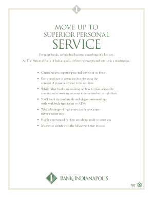 The National Bank of Indianapolis New Account Application