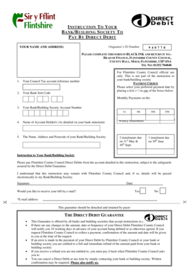 UK Council Tax Direct Debit Instruction Form