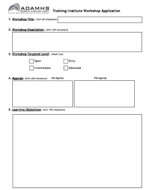 Workshop Application Form