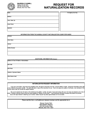 Nassau County Naturalization Record Request Form