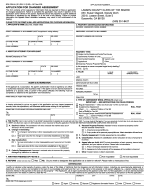 California Changed Assessment Application