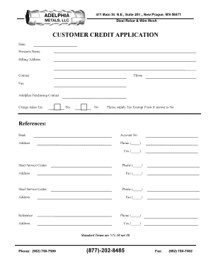 Customer Credit Application