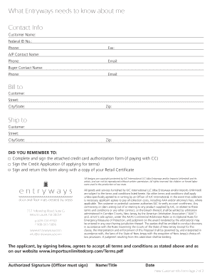 New Customer Information Form