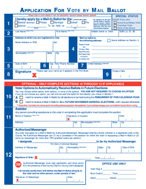 New Jersey Mail-In Ballot Application