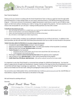 USDA 504 Rural Housing Loan & Grant Program Application