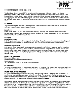 Consequences of Crime Field Trip Permission Form