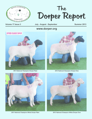 Dorper Report - American Dorper Sheep Breeders' Society - dorper