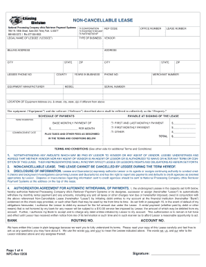 Non-Cancellable Lease Agreement