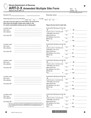 Illinois Amended Multiple Site Form ART-2-X