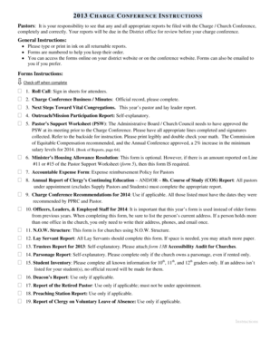 2013 Charge Conference Instructions