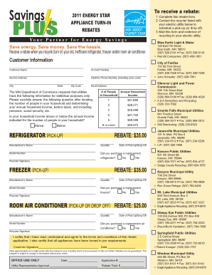 Energy Star Appliance Rebate Form