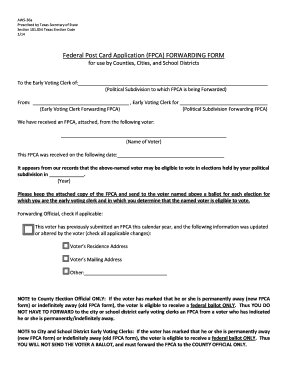 Texas FPCA Forwarding Form