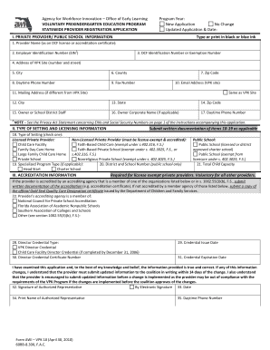 Voluntary Prekindergarten Education Program Application