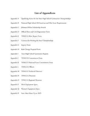 Texas High School Gymnastics Official Registration Form