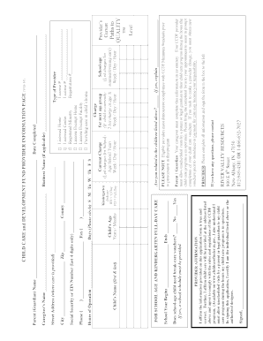 Child Care Development Fund Provider Information Form