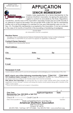 Senior Membership Application