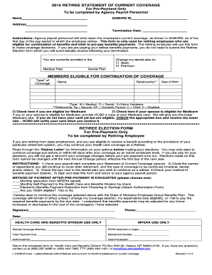 2015 Retiree Statement of Current Coverage