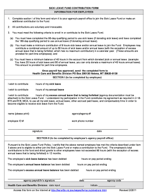 Sick Leave Fund Contribution Form