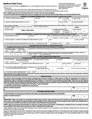 Cigna Medical Claim Form