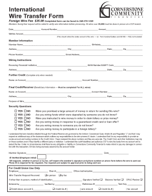 International Wire Transfer Form