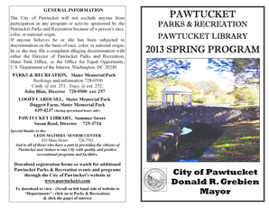 Pawtucket Parks and Recreation Class Waiver
