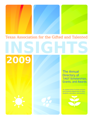 Texas Association for the Gifted and Talented Scholarship Application