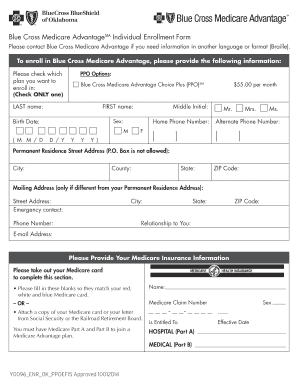 Blue Cross Medicare Advantage Enrollment Form