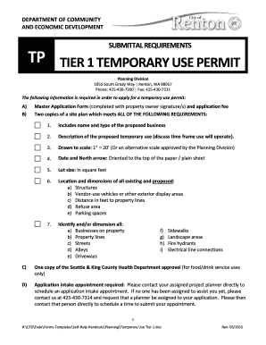 Temporary Use Permit Application