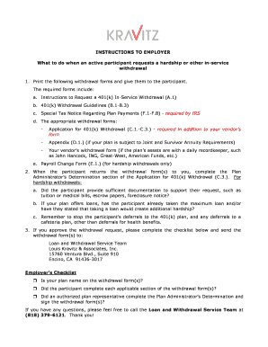 401(k) In-Service Withdrawal Instructions