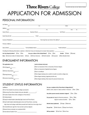 Community College Admission Application