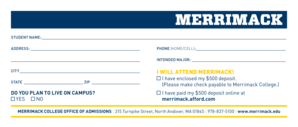 Merrimack College Enrollment Form
