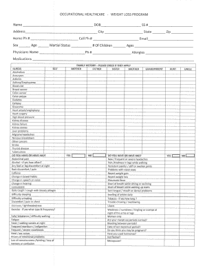 Occupational Healthcare Weight Loss Program Agreement