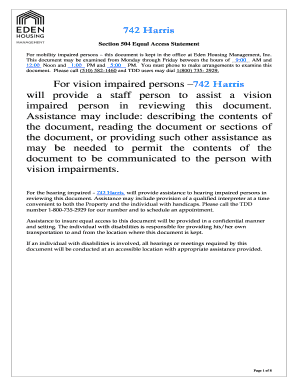 Eden Housing Application Form