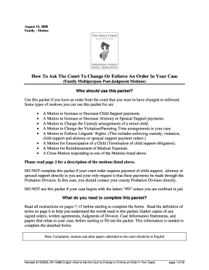 Family Multipurpose Post-Judgment Motions