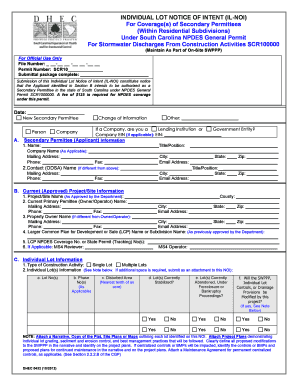 Individual Lot Notice of Intent (IL-NOI) Form