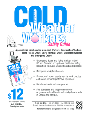 Cold Weather Workers Safety Guide - Flyer/Order Form - ccohs