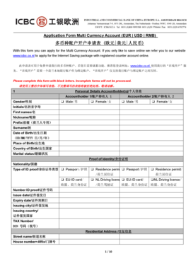 Multi Currency Account Application Form