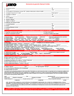 Demande de garantie Diamant limitée