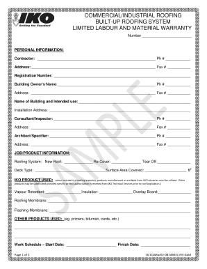 Commercial Roofing Labour and Material Warranty