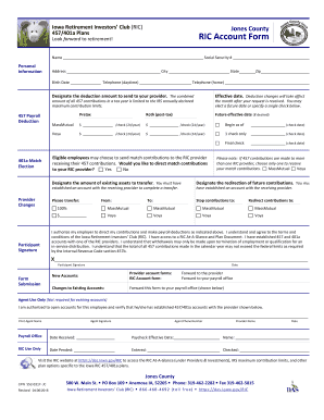 Iowa Retirement Investors' Club 457/401a Account Form
