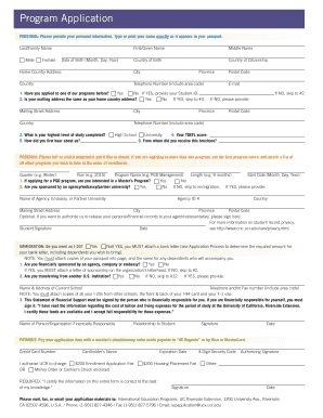 UC Riverside Extension Program Application