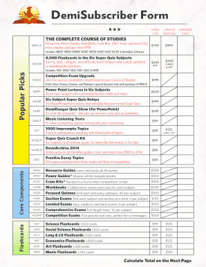 DemiDec Academic Decathlon Subscription Form