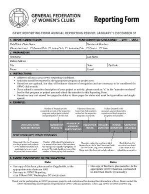 GFWC Annual Reporting Form