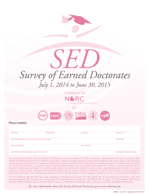 Survey of Earned Doctorates Form