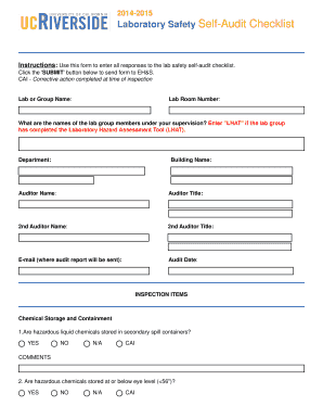 Laboratory Safety Self-Audit Checklist
