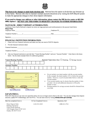 Union Pacific Railroad Direct Deposit Authorization