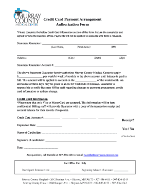 Credit Card Payment Authorization Form