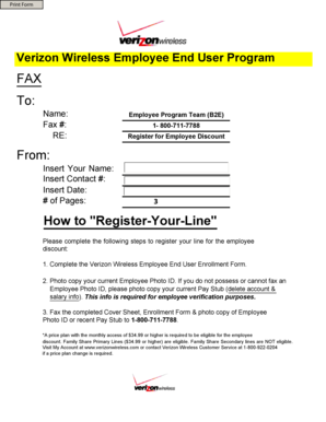 Verizon Wireless Employee Discount Enrollment Form