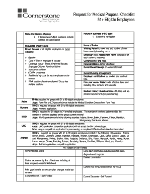Request for Medical Proposal Checklist
